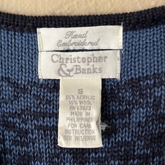 Christopher & Banks Hand Embroidered Wool Blend Vest Size S - Picture 2 of 10